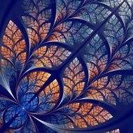 Fabulous fractal pattern in blue and beige - tree foliage