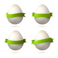 Vector colorful eggs with ribbons and place for your text N3