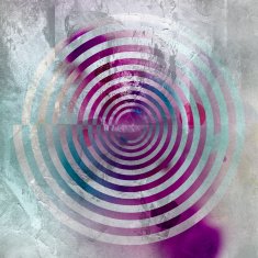 spiral on textured mixed media