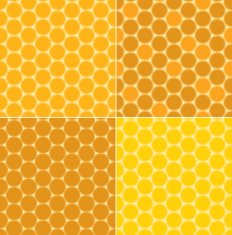 vector seamless patterns - honeycombs