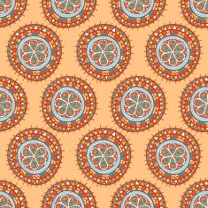 round tribal patterns with flowers N2