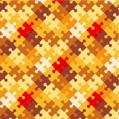 Autumn colors puzzle background seamless pattern included