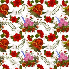 Seamless pattern background with Ukrainian motifs N2
