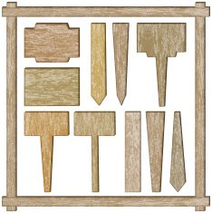 rectangular wooden labels