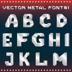 steampunk metal alphabet for design N2