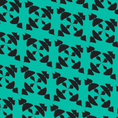 black shape with blue background N2