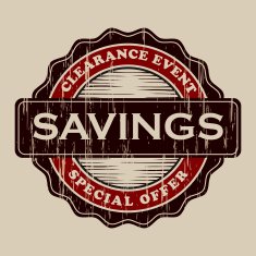 Vintage Savings Label