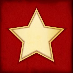 Grungy Vector Golden Star frame over red