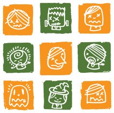 Scary halloween icons N2