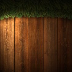 Blank Light Wooden background with Christmas garland
