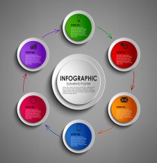 Info graphic round design element template N2