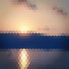 Pale sunset hexagon background
