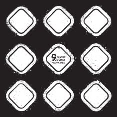 Grunge abstract textured vector badges N2