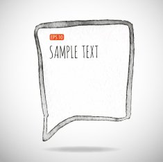 Black watercolor blob isolated on white N23