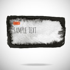 Black watercolor blob isolated on white N28