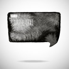 Black watercolor blob isolated on white N40