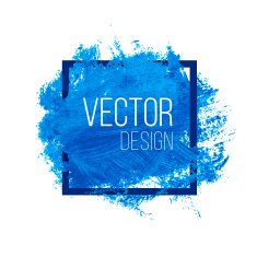 Blue Watercolor Blot In Square Frame