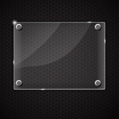 Glass frame on abstract metal background Vector illustration N19