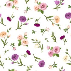 Seamless pattern with colorful flowers Vector illustration N5