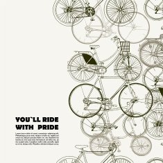 Creative poster with various bikes and space for your text