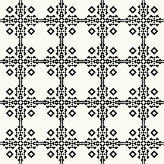 Trendy hipster Black and white pixel seamless pattern indian motifs N10