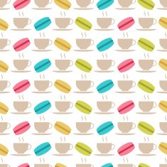 Seamless pattern of macaroons and tea N2