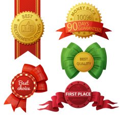 Set of badges and labels isolated on white background Vector