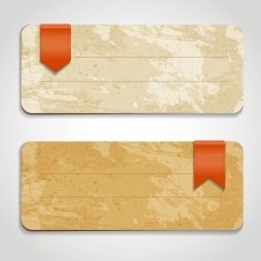 vector vintage cards with ribbon
