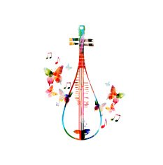Colorful Chinese lute design