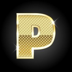 Vector metal gold letter P N2