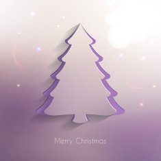 Paper Christmas Tree on blurred and bright purple background