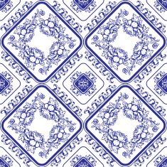 Seamless blue floral pattern N3