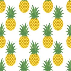 Seamless pineapple background Cute vector pattern
