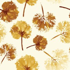 watercolor pattern of imprint leaves seamless texture background N18