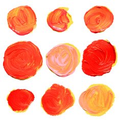 Set of cosmetic texture round stains isolated on white N3