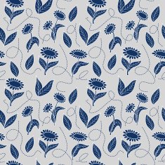 Traditional blue seamless sunflowers background N2