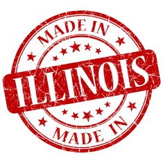 made in Illinois red round grunge isolated stamp