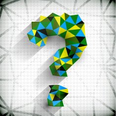 Trendy flat long shadow question mark design