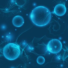 Vector glow blue cosmos abstract seamless pattern N3
