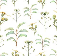 Seamless pattern with beautiful spring flowers and plants N28