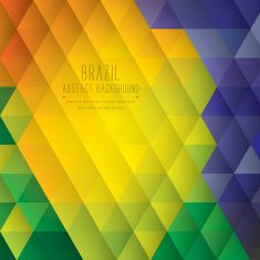 Vector geometric background in Brazil flag concept N8