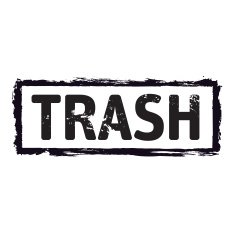 Black vector grunge stamp TRASH N2