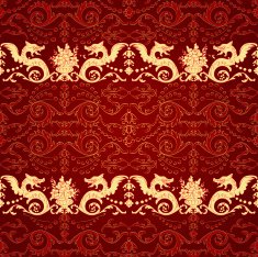 Vintage seamless pattern with dragon