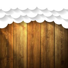 Paper Clouds on wooden Background N2