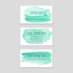Set of business cards with watercolor background N10