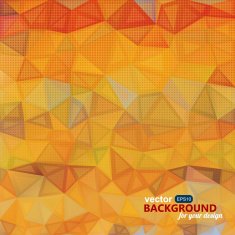 Abstract vivid orange background with triangles Vector illustra N2