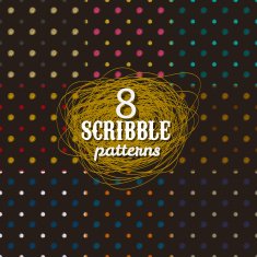 Set of 8 cute scribble patterns N2