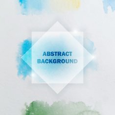 Abstract Watercolor Background with Splashes and Squares