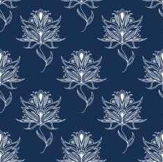 White floral paisley seamless pattern