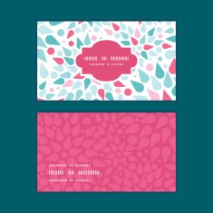 Vector abstract colorful drops horizontal frame pattern business cards set